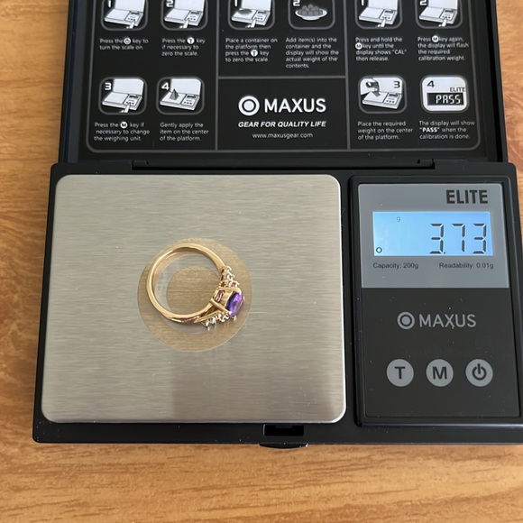 14k Amethyst and Diamond Ring - Picture 12 of 14